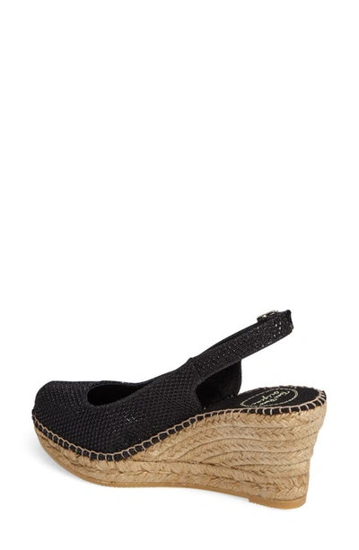 Toni Pons Calafell Slingback Wedge Espadrille In Black Fabric