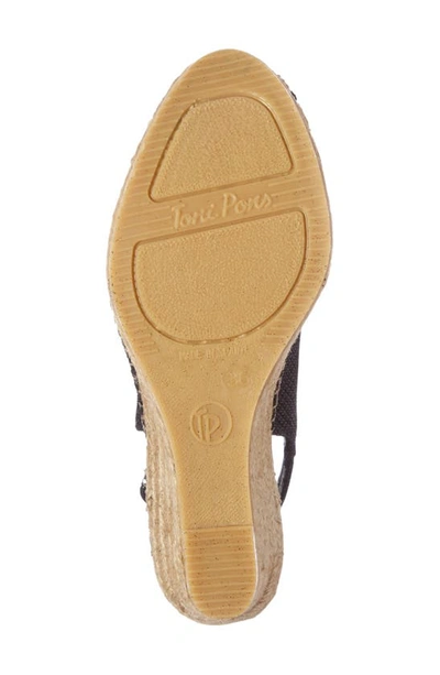 Toni Pons Calafell Slingback Wedge Espadrille In Black Fabric