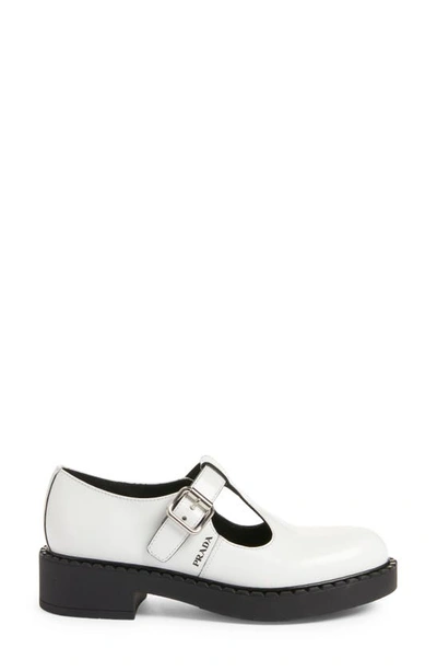 Shop Prada Chocolate Mary Jane In Bianco