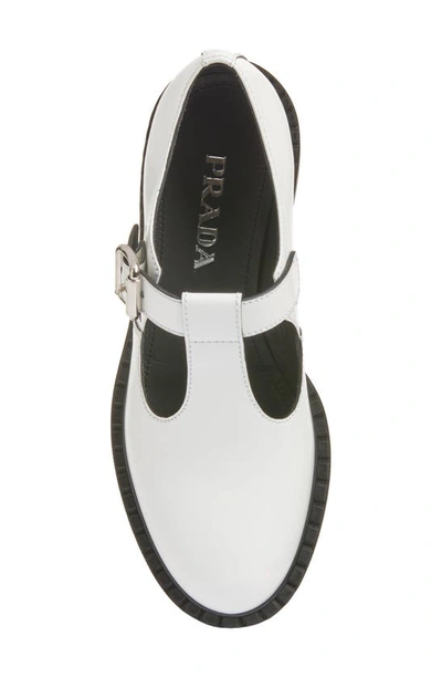 Shop Prada Chocolate Mary Jane In Bianco