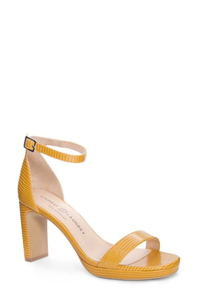 Shop Chinese Laundry Tinie Ankle Strap Sandal In Dark Yellow