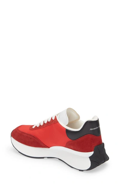 Shop Alexander Mcqueen Seal Sprint Sneaker In Lust Red/ White