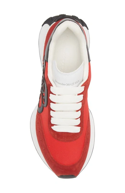 Shop Alexander Mcqueen Seal Sprint Sneaker In Lust Red/ White