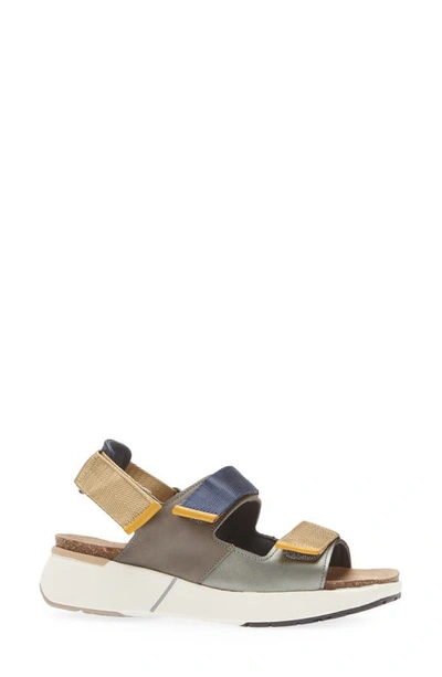 Shop Naot Odyssey Slingback Sandal In Sterling/ Gray/ Marigold