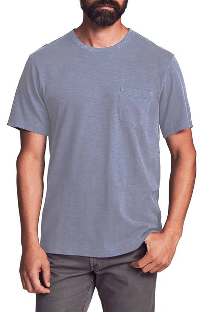 Shop Faherty Sunwashed Organic Cotton Pocket T-shirt In Storm Blue
