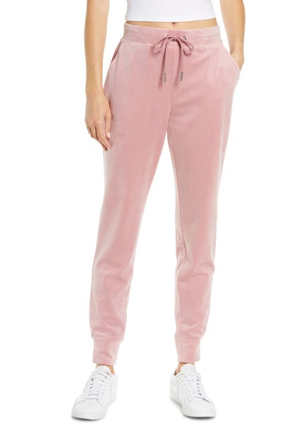 Shop Juicy Couture Juicy Coutour Embellished Velour Joggers In Blushing Pink