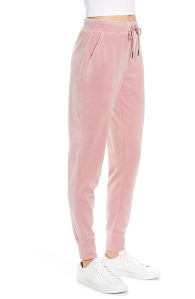 Shop Juicy Couture Juicy Coutour Embellished Velour Joggers In Blushing Pink