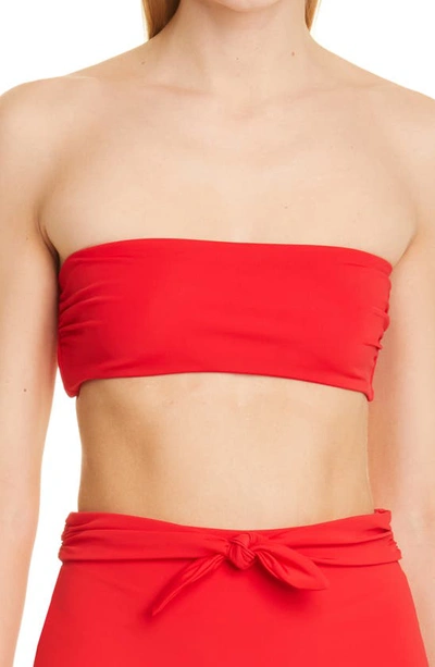 Shop Mara Hoffman Abigail Strapless Bikini Top In Red Coat