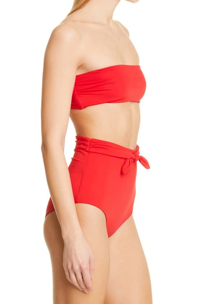 Shop Mara Hoffman Abigail Strapless Bikini Top In Red Coat