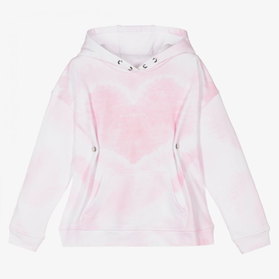 Shop Givenchy Girls Teen Pink Heart Cotton Hoodie