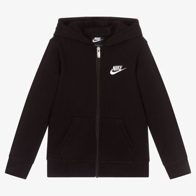 Shop Nike Boys Black Zip-up Hooded Top