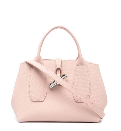 Shop Longchamp Roseau S Top Handle Bag In Pink