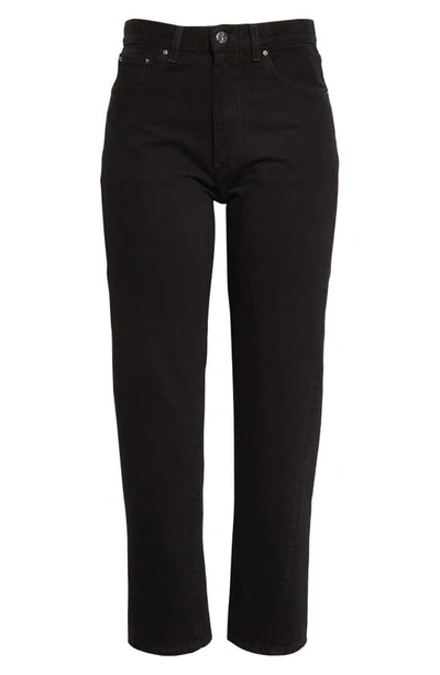 Totême Classic High Waist Rigid Straight Leg Jeans In Black