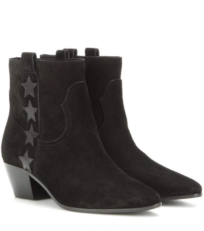 Shop Saint Laurent Wyatt 40 Suede Ankle Boots