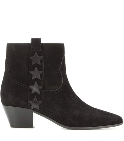 Shop Saint Laurent Wyatt 40 Suede Ankle Boots