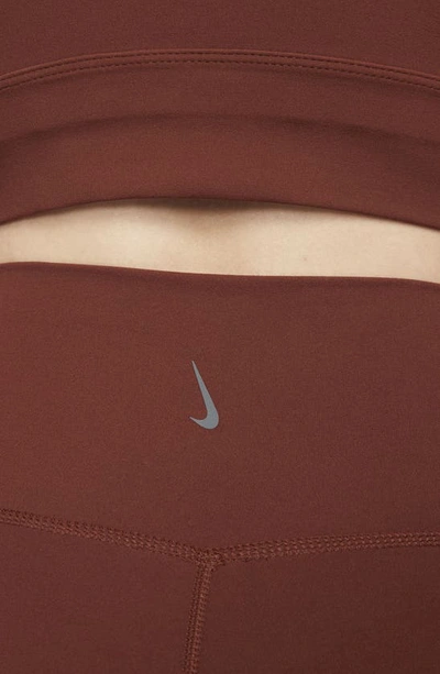 Shop Nike Yoga Luxe Tight Shorts In Oxnbn/ Irngry