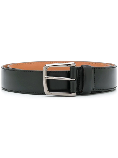 Tod's Adjustable Metal Buckle Smooth Finish Belt In Black