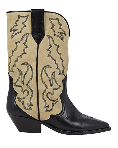 Shop Isabel Marant Duerto Embroidered Western Boots In Black