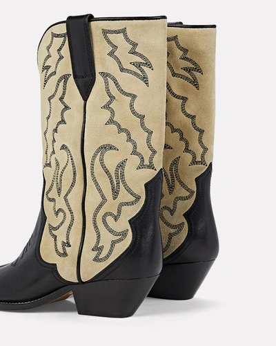 Shop Isabel Marant Duerto Embroidered Western Boots In Black