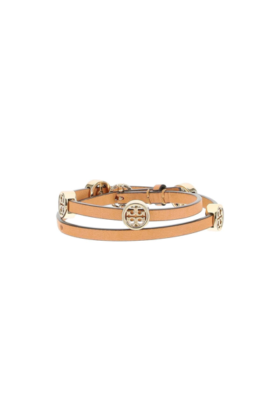 Shop Tory Burch Miller Double Wrap Bracelet In Beige