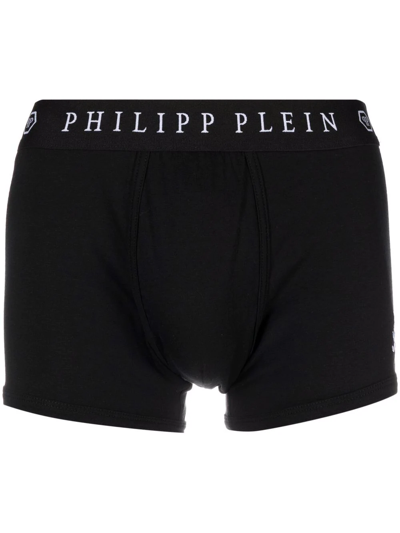 Shop Philipp Plein Logo-waistband Boxers In Black