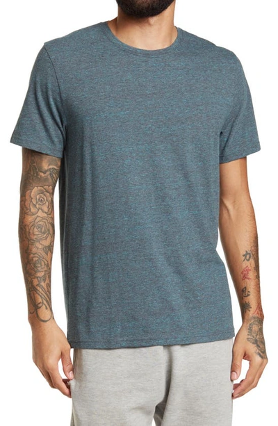 Shop Abound Heathered Crew Neck Short Sleeve T-shirt In Grey- Teal Reverse Chill