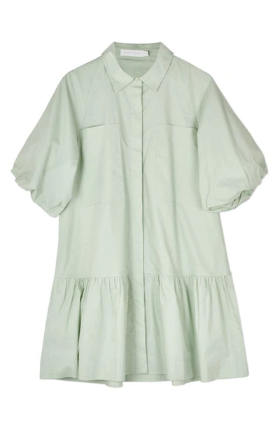 Jonathan Simkhai Standard Crissy Stretch Cotton Poplin Dress In Lichen