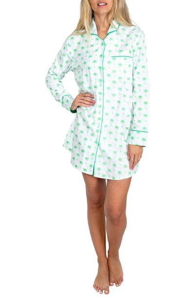 Shop Sant And Abel Green Palm Tree Long Sleeve Nightshirt