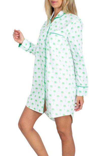 Shop Sant And Abel Green Palm Tree Long Sleeve Nightshirt