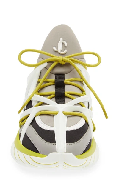Shop Jimmy Choo Cosmos Sneaker In Marl Grey/ Lime Mix