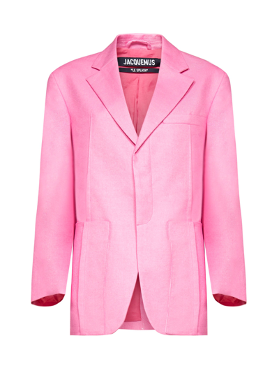 Jacquemus La Veste D'homme Single-breasted Blazer - Women's - Polyamide/linen/flax/acetate/cottonelastane  In Pink | ModeSens