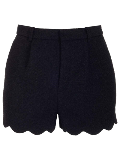 Shop Saint Laurent Boucle Tweed Shorts In Black