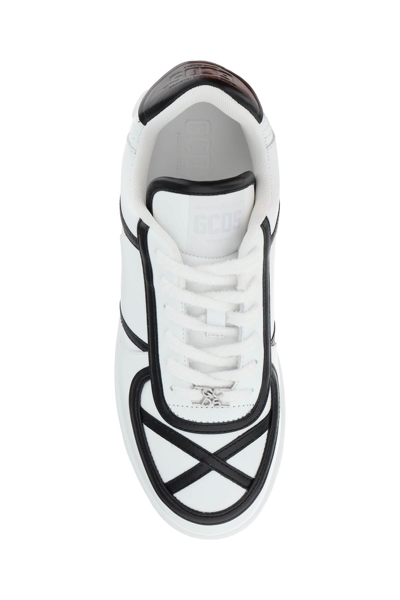 Shop Gcds Leather Bicolour Nami Sneakers In Mixed Colours