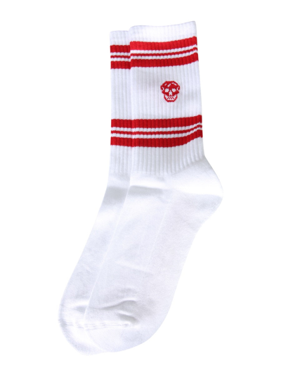 Shop Alexander Mcqueen Sports Skull Socks In White