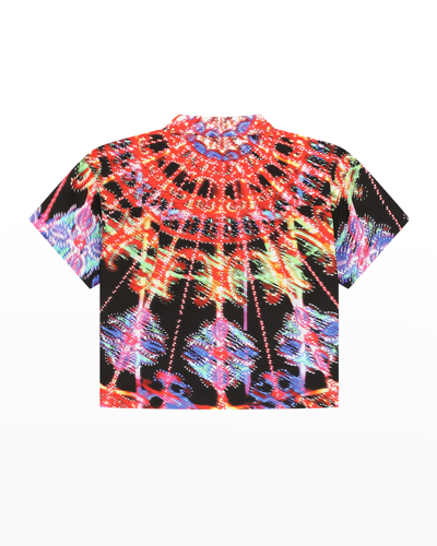 Shop Dolce & Gabbana Kid's Luminary-print Poplin Shirt In Luminarie Pop