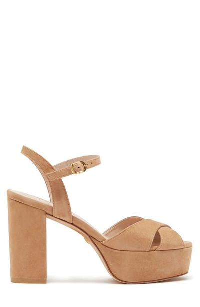 Shop Stuart Weitzman Ivona Platform Sandal In Tan