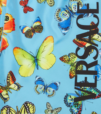 Shop Versace Printed Swim Shorts In Azzurro+multicolor
