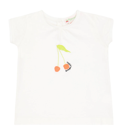 Shop Bonpoint Baby Tissia Embroidered Cotton T-shirt In Off White