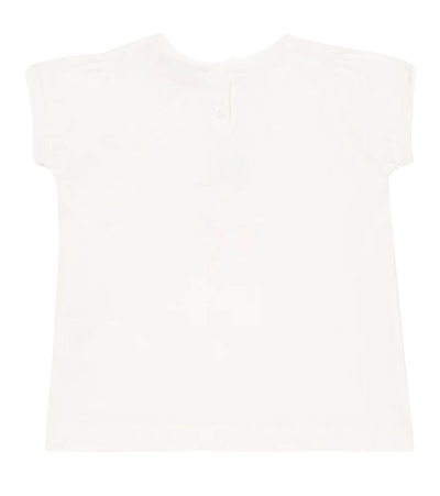 Shop Bonpoint Baby Tissia Embroidered Cotton T-shirt In Off White