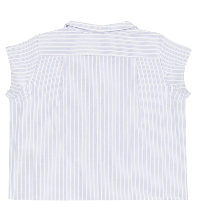 Shop Bonpoint Baby Gerald Striped Cotton Shirt In Ra Bleu