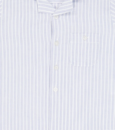 Shop Bonpoint Baby Gerald Striped Cotton Shirt In Ra Bleu