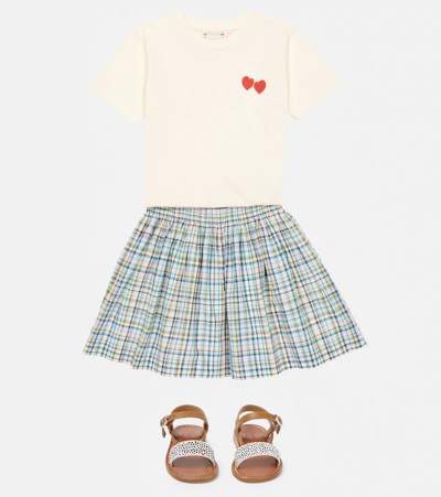 Bonpoint Teen Noumea Checked Mini Skirt In Emerald