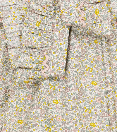 Bonpoint Baby Akissi Floral Cotton Playsuit In Fleurs Ecru