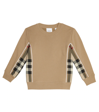 Shop Burberry Vintage Check Cotton Sweatshirt In Archive Beige