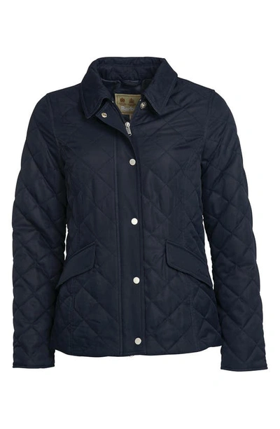 Shop Barbour Alba Quilted Jacket In Dk Navy/ Blue Birch Tartan