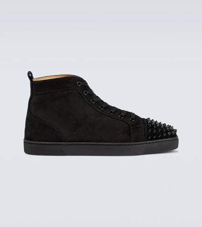 Shop Christian Louboutin Lou Spikes Orlato Sneakers In Black/black/bk