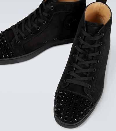 Shop Christian Louboutin Lou Spikes Orlato Sneakers In Black/black/bk