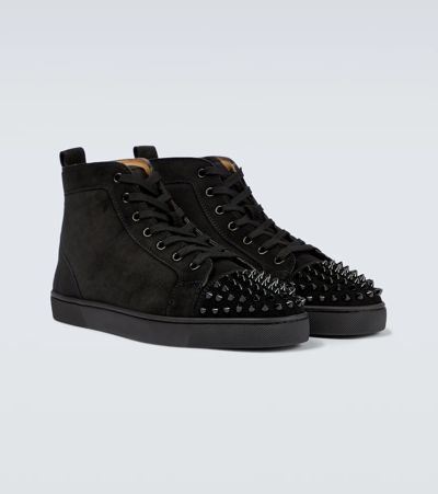 Shop Christian Louboutin Lou Spikes Orlato Sneakers In Black/black/bk