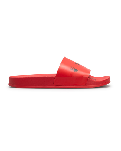 Shop Off-white Men's Logo Slide Sandals In Black/ Red