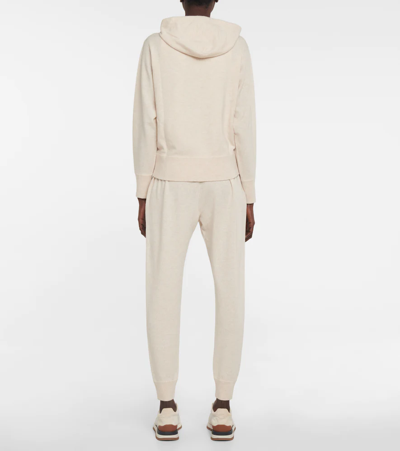 Shop Brunello Cucinelli Embellished Cashmere Hoodie In Seashell